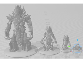 ice elementals small medium large huge 28mm scale dnd dungeons dragons pathfinder starfinder 3d print model - Mito3D