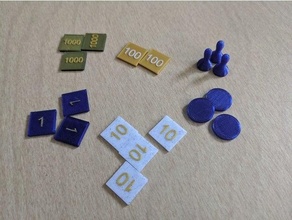 montessori stamp game pieces education learning math 3d print model - Mito3D