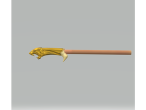 wand leopard handle dungeons dragons 3d print model - Mito3D