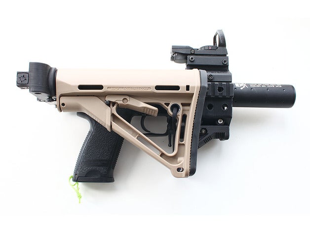 carbine kit m4 stock folding airsoft hundgun accesories 3D print model - Mito3D