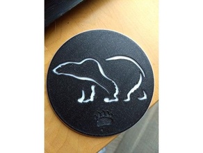 polaire ours Coaster 3d print model - Mito3D