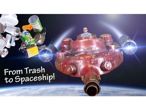 nave espacial greebles vôo greeble greeblie filme suporte reciclar sci fi scifi navio espaço estelar Lixo 3d print model - Mito3D