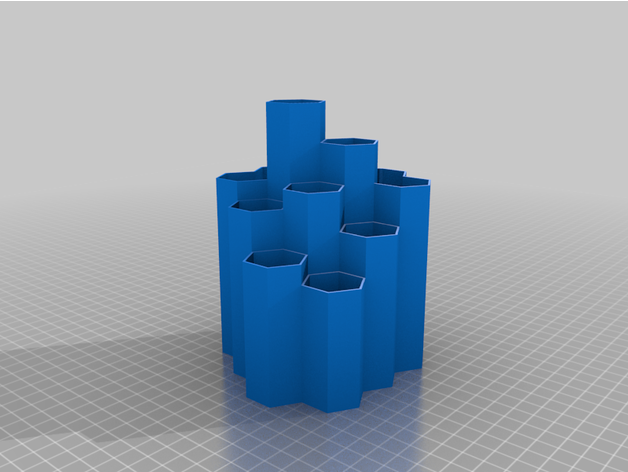 geometric tool holder hexagon pencil stationery 3D print model - Mito3D