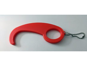 hygiene key door opener keychain 3d print model - Mito3D