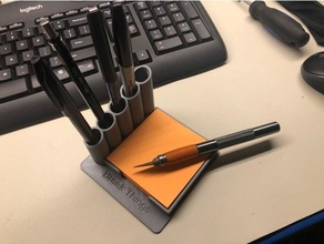 desk organizer postit pen holder makerbotdigitizer office 3d print model - Mito3D