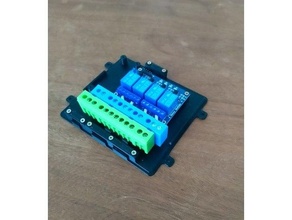 4 5v relay board enclosure electronics mount case 3d print model - Mito3D