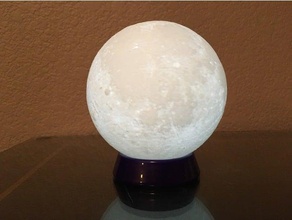 base 3d printed moon light ball luna lunar night nightlite nitelite 3d print model - Mito3D