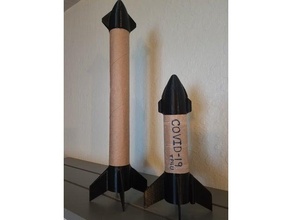 papel toalla tubo modelo cohete 3d print model - Mito3D