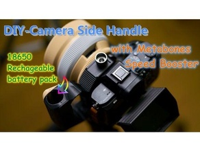 camera handle mounted metabones speed booster built-in battery pack handheld shots 3d print model - Mito3D