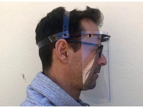 protection covid 19 anti postillon lastique confortable ecran masque rhodoïde visière visièresolidaire 3d print model - Mito3D