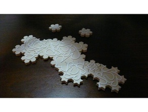 infinite puzzle - koch snowflakes fractal geometry tessellation 3d print model - Mito3D