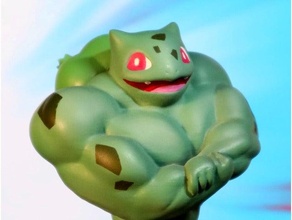 ultra swole bulbasaur anime character figure figurine nintendo pokemon figures toy statue video game games 3d print model - Mito3D