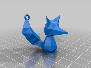 poly fox keychain 3d print model - Mito3D