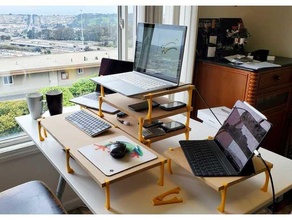 desktop risers organizer stand tabletop 3d print model - Mito3D