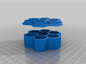 customized 7 hex container small parts games 3d print model - Mito3D