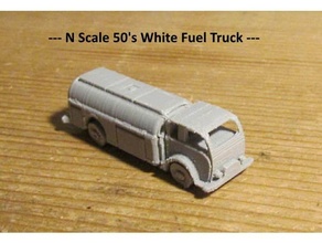 50's white ceo fuel truck - scale 3d print model - Mito3D