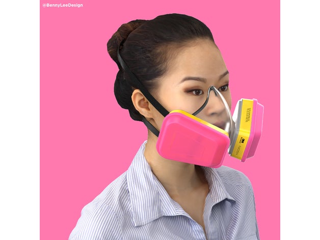 mascar 3m adaptador v23 respirador mascarilla máscara 3D print model - Mito3D