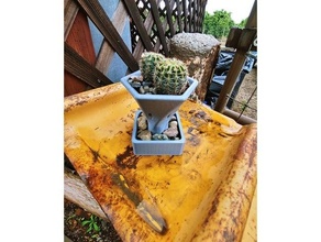 hexagone plante vase cactus miniature base planteur 3d print model - Mito3D
