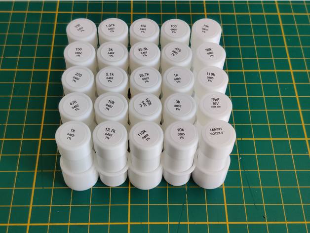 smd organizer tubes small parts storage test tube 3D print model - Mito3D