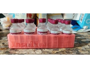 20 humalog insulin vial holder insuline 3d print model - Mito3D