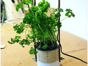 minimalist smart planter diy electronic green herb herbs indoor laser cut lasercut led light modern plant pot watering simple 3d print model - Mito3D