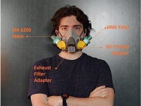 hme dar filtre adaptörler egzoz 3m 6200 maske gaz maskesi hava koronavirüs covid 19 covid19 covidfaceshield covidmask facecoveringchallenge kalkanı hackthepandemic 3d print model - Mito3D