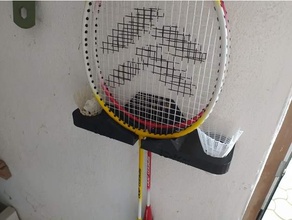 Badminton raquete badminton Halterung 3d print model - Mito3D