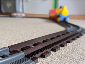 playmobil 123 compatible straight rail train track 3d print model - Mito3D