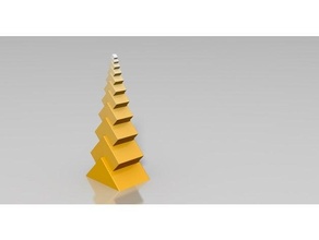 boxy escalade étalonnage référence art Noël arbre décoration math ornement imprimante sculpture tesséract 3d print model - Mito3D