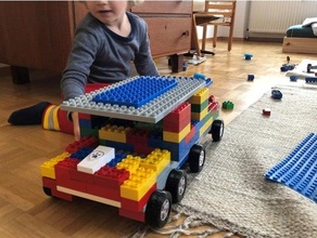 ampla construção tijolo compatível roda rolo rolamento duplo carro Lego silicone mofo rodas 3d print model - Mito3D