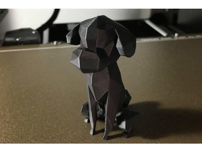 low poly caniche chien animal 3d print model - Mito3D