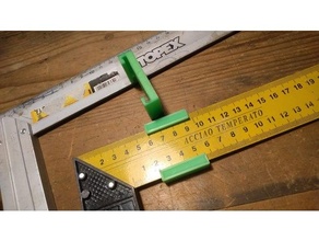 90 degree carpenter ruler shape angle square wall clip 40mm slot 3d print model - Mito3D
