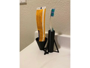 retro modern toothbrush toothpaste holders 3d print model - Mito3D