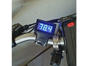 ebike voltage indicator bike electric handlebar mount display voltmeter 3d print model - Mito3D