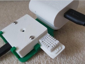 esp8266 wemos d1 mini 3 environmental sensor - holder am2302 bhi750 d1-mini freecad 3d print model - Mito3D