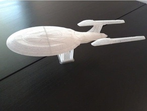 star trek enterprise easy print remix + simple stand starship 3d print model - Mito3D