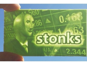 stonks business card funny meme 3d print model - Mito3D
