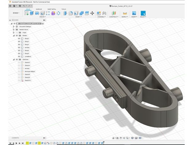 funtek mt12 4x4 rc bumper 3D print model - Mito3D