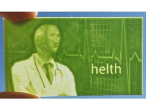 helth business card funny meme 3d print model - Mito3D