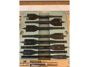 bit holder 3 - flatwood drill diy woodworking tools 3d print model - Mito3D