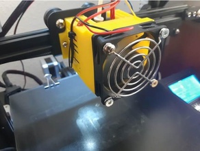 ender3 hotend 60mm fan led mount 3d print model - Mito3D