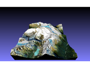 mt herbe tititea zélande Couleur 3d carte Satellite coloration topographique topographie 3d print model - Mito3D