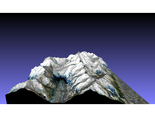 mt Koch aoraki Neuseeland Farbe 3d Karte Berg Topographie topografisch 3D print model - Mito3D