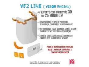 vf2 viseira facial proteção rosto impressionar 3d covid 19 br 3dprint 3dprintable 3dprinting coronavírus impresso3d 3d print model - Mito3D