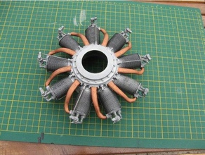 le rhone rotary engine 3d print model - Mito3D