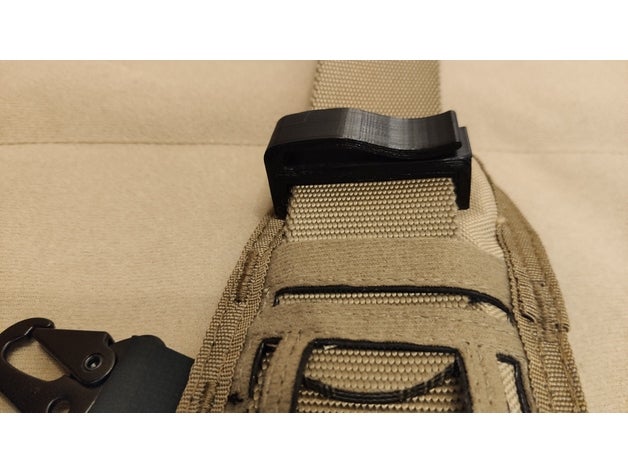 sencillo cinturón clip airsoft acortar gancho 3D print model - Mito3D