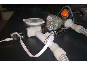expérimental alimenté air purification respirateur papr bipap cpap hackthepandemic spiromètre ventilateur venturi 3d print model - Mito3D