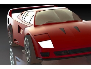 ferrari f40 automotive automovil car coche 3d print model - Mito3D