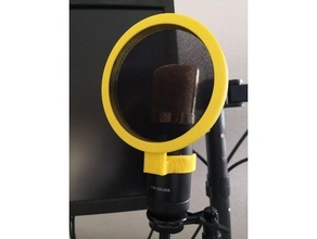 pop filter shield screen mic microphone popfilter popscreen popshield wind 3d print model - Mito3D