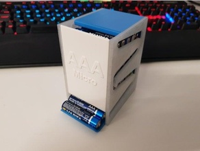 batería dispensador aaa micro cargador pilas soporte batterie 3d print model - Mito3D